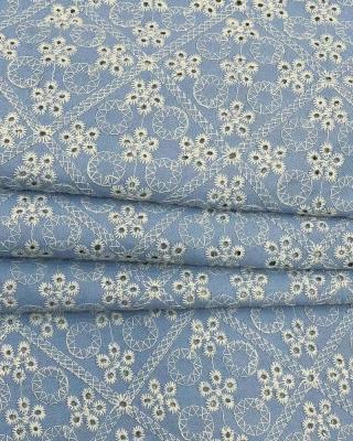 China Breathable Embroidery Fabric For Jean Dress China Supplier Wholesale Rayon Polyester Blend Twill Denim Skirt Bags Simple Embroidery Fabric for sale