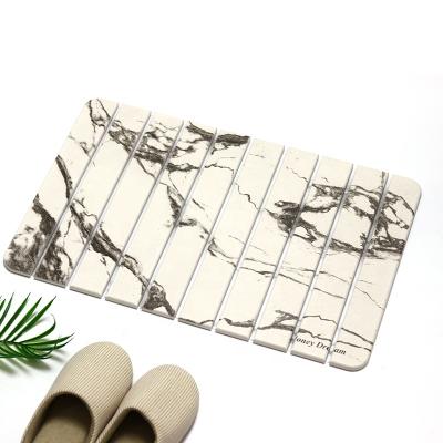 China New 600 x390mm Sustainable Innovative Natural Diatomite Foldable Bath Mat for sale