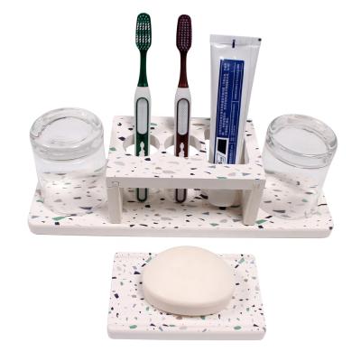 China New Design Sustainable Bathroom Storage Organizer Quick Dry Diatomite Bathroom Toothbrush Holder for sale