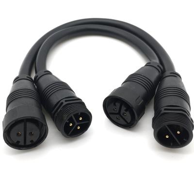 China Led Waterproof Lighting 3 Pin Electrical Cable Male Female Wire Connector for sale