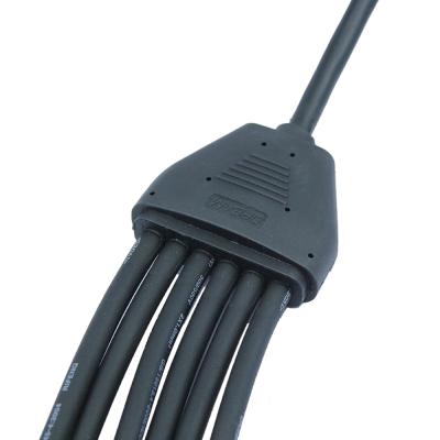 China Y10 outdoor led type large 3 4 5 6 way ip67 wire 1 in 4 strip led light cable connector wire y splitter waterproof connector for sale