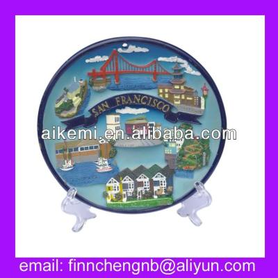 China USA polyresin/polystone/resin decorative dishes, souvenir polyresin gift decorative dish, polyresin aquarium decorative dish craft for sale