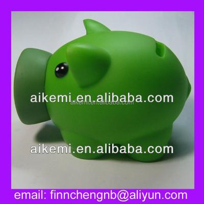 China Eco-friendly vinyl promotion piggy bank PVC plastic gifts, home decoration plastic piggy bank, kids piggy bank for sale