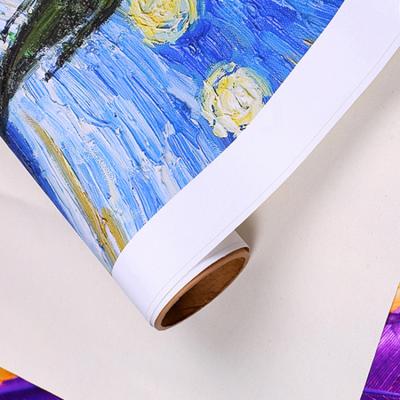 China Inkjet printing roll factory direct wholesale inkjet wide format white inkjet printing canvas roll for sale