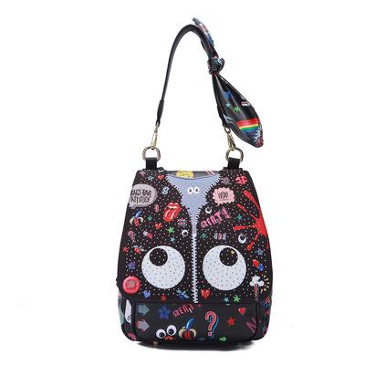 China High quality EYE THEME graffiti bag luxury hand holding plus new backpack fashion handbag women handbags with crystals for sale