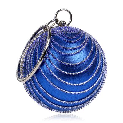 China European and American hot sale round banquet clutch bag luxury rhinestone ladies handbag clutch dinner bag for sale