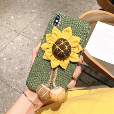 China Anti-fall sunflower pumpkin for iphone exsmax creative phone shape for apple 7/8plus XR/6S soft shell for sale