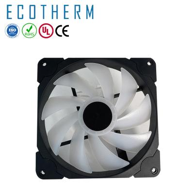 China Stores ECOTHERM RGB 140mm Building Material 14025 Small 5v 12v 24v DC Computer Fan Axial Flow RGB Fan for sale