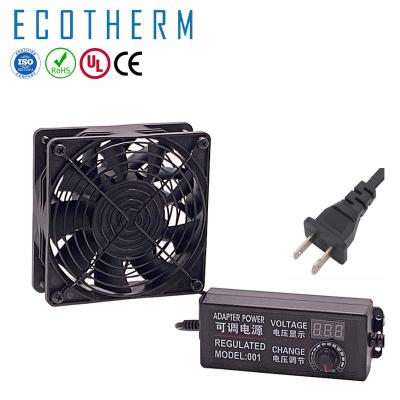 China Large RV Ecotherm Airflow Power Supply 120mm DC Fan with Speed ​​Controller for Machine Cabinet Chassis Server Workstation Cooling for sale