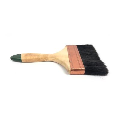 China Durable Flat Paint Brushes Wooden Handle Paint Brush Flat Bristle Brush for sale