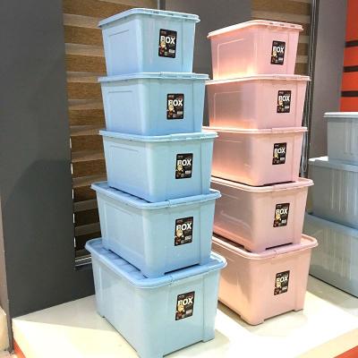 China Sustainable 35L-120L Large Household Plastic Storage Box For Clothes Toys With Wheel for sale