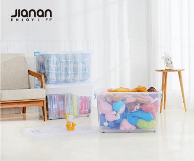 China Taizhou Eco-Friendly Sustainable Storage Box Baby Toys Organizer Box , Transparent Plastic Storage Box With Wheel for sale