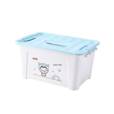 China Taizhou canned storage factory sustainable supply! Portable cartoon plastic storage box for kids, small plastic container trash cans for sale