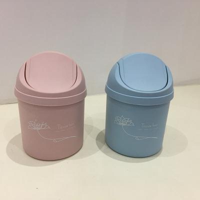 China Mini Plastic Trash Can With Viable Cheap Desktop Lid for sale