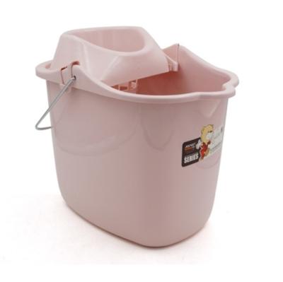 China Sustainable Household Broom Bucket Plastic Cleaning Bucket With Metal Handle for sale