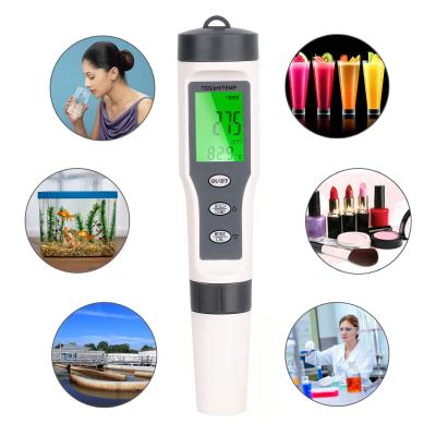 China High Accuracy Pocket 5minutes 3 In 1 Digital pH TDS Meter With Backlight for sale