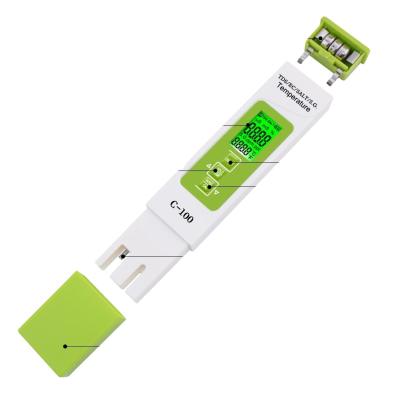 China Digital Salinity Meter 5 In 1 Water Multimeter For Aquaculture Backlight TDS Meter Socket C-100 for sale