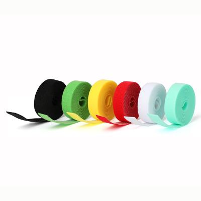 China Custom Colored Self-locking Elastic Flexible Cable Tie Hook And Loop Elastic Band for sale