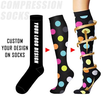 China Fancy Compression QUICK DRY Socks Fashion Colorful Fancy Sports Medical Compression Socks Wholesale for sale