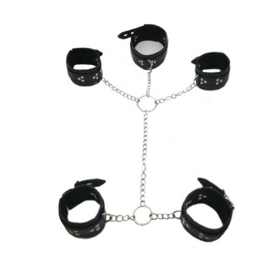 China Cosplay leather bondage sex toys restraint handcuffs for cosplay for sale