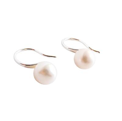 China High Quality Sterling Silver 925 Real Natural Freshwater Sterling Silver Women's Earrings For Women Hook 925 Pearl Jewelry for sale