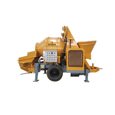 China Simple Operation Promotional Good Quality Drum Mixing Conveying Pump Concrete Mixer Diesel Engine Horizontal Hydraulic Concrete Mixer for sale