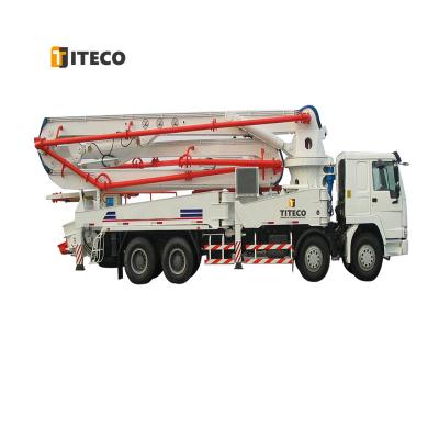 China Concrete Jobsite Pouring Hot Selling Retractable Bending Boom Mounted Concrete Pipe Truck Between Concrete Pumps Pump for sale