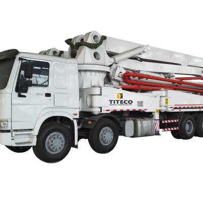 China Concrete Construction Site Pouring Used Second Hand Cement Concrete Pumps Retractable Bending Truck for sale