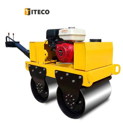 China Hot Sales Single Operation 550kg Capacity Handheld Vibratory Road Roller With Double Drum for sale