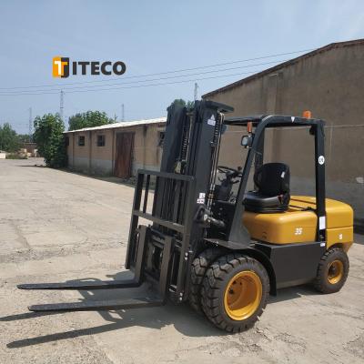 China Building Material Shops Hot Sale Chinese 3.5 Ton Double Front Wheel Diesel Hydraulic Forklift For Sale for sale