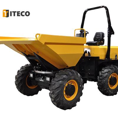 China Building Material Stores Construction Use 4 Wheel Drive 3.5 Ton Front Loader Mini Dumper Garden Hydraulic Mini Dumper for sale