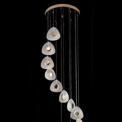 China Gold 2023 Modern Pendant Lamp Modern White Acrylic Power Decorative LED Lighting for sale