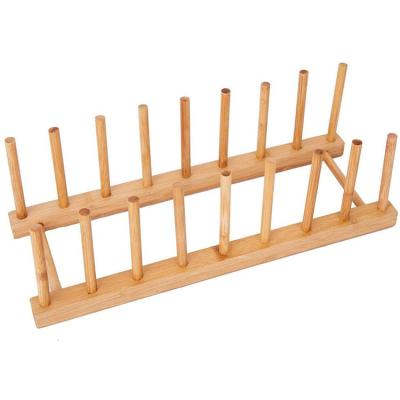 China 4 Piece Sustainable Bowls Dish Wooden Kitchen Countertops Set Bamboo Dish Drying Rack for sale