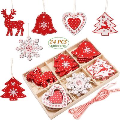 China Europe Caoxian 2021 New Christmas Wooden Hanging Decorations Christmas Tree Decoration for sale