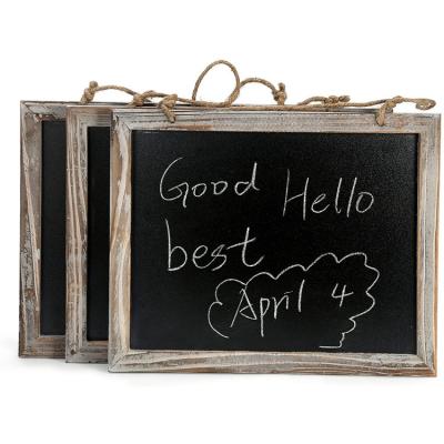 China Retro Wooden Frame Blackboard Kitchen Ware Blackboard Wrapping Message Board Wall Decoration for sale