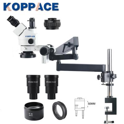 China KOPPACE 3.5X-90X Continuous Zoom Trinocular Microscope Balancer Bracket Mobile Phone Repair Stereo Microscope KP-7045T-FLB-0390 for sale