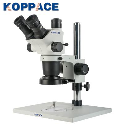 China KOPPACE 6.7X-45X Continuous Zoom Trinocular Stereo Microscope with Large Visual Field Plan Eyepiece EPA10X/22mm KP-N7200 for sale