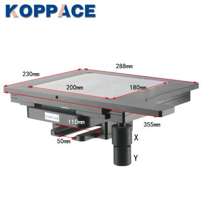 China Aluminum alloy KOPPACE 6 inch 120mm microscope stage moving range X/Y moving microscope column installation height 32mm for sale