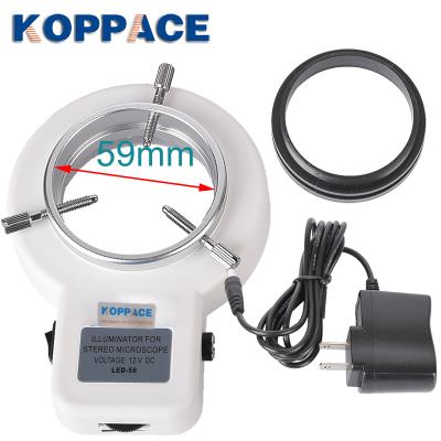 China KOPPACE 59mm Microscope Ring Light LED Light Source 59mm Installation Interface 56 Lamp Beads Adjustable Microscope Light Source for sale