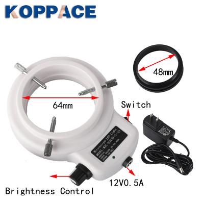 China KOPPACE Microscope Adjustable Installation Interface 64mm Stereo Ring Light 144 LED 64mm Microscope Ring Lamp for sale