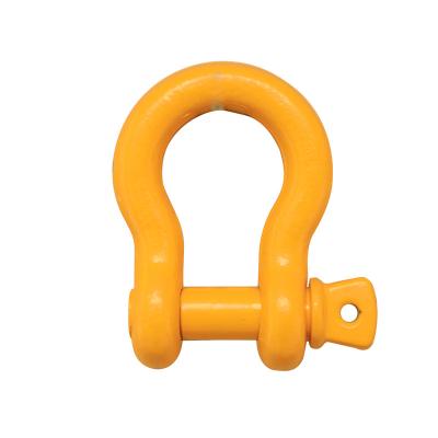 China Rigging Type Drop Forged Bow Shackle Hardware Hot Dip Galvanized Screw Pin Anchor Bow Shackle With Widely Colored Safety Bolt for sale