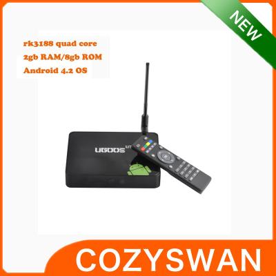 中国 デュアル バンドの 無線 RK3188 のクォードの中心のアンドロイド 4.2 の Google TV 箱 HDMI USB 外的な 無線 のアンテナ 販売のため