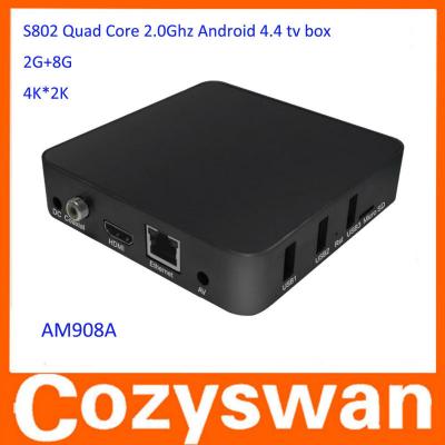 China Voller HD Amlogic Mini-PC XBMC 4K 2GB RAM und ROM-8GB Android 4.4.2 Fernsehkästen zu verkaufen