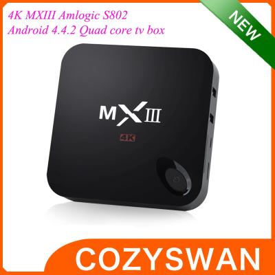 China MTK8188 Wifi Amlogic S802 Quad Core Android Smart TV BOX M82 MXIII 1GB RAM Android 4.4.2 for sale