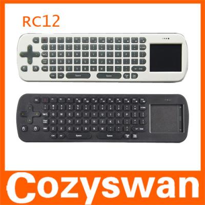 China teclado teledirigido inalámbrico del panel táctil del ratón RC12 de la mosca del aire 2.4GHZ para el androide de Google en venta