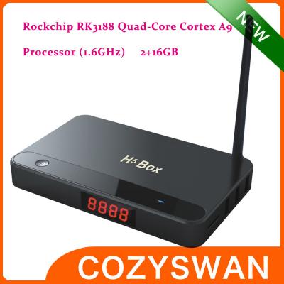 China ROM quad-core HD lleno 1080p de la RAM 16GB de la caja 2GB de Smart TV del androide 4,2 de HDMI RK3188 H5 en venta