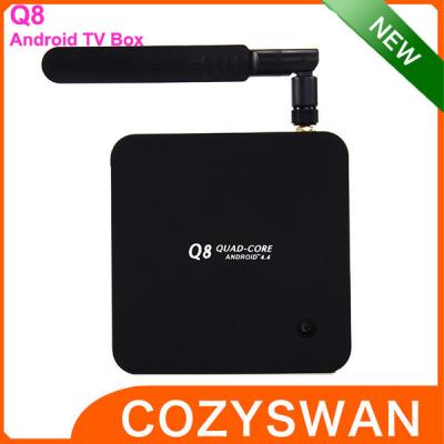 China Plastic Android Smart TV Box Hardware decode H.265 quad core 2+8GB 4.4 for sale