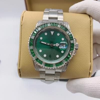 China Mechanical Luxury ROL Green Date Automatic Crystal Bezel Buckle Unisex Waterproof Watch for sale