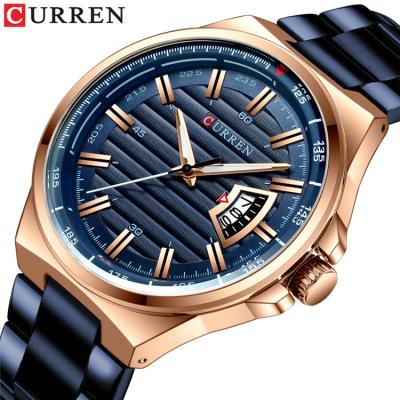 China Curren 8375 Mens Brand Watch Luxury Gold White Top Brand Water Resistant Watches Stainless Steel Quartz Automatic Wrist Watch Date Clock Male for sale