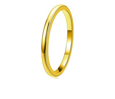 China TUNGSTEN 2mm Gold Plated 24k Women's Tungsten Wedding Ring For Women Wedding Band Engagement Ring for sale